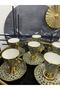 Khaki Leopard Pattern Footed Porcelain Cup Set - 2