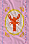 Pink Summer Themed Lobster and Citrus Patterned 70X150 Beach Towel - Digital Printed Fade-Resistant Bath Towel - 2