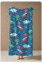 Blue Tropical Bird and Palm Tree Patterned 70X150 Beach Towel - Digital Printed Fade-Resistant Bath Towel - 4