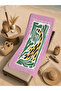Pink Green Leopard and Tropical Leaf Patterned 70X150 Beach Towel - Digital Printed Fade-Resistant Bath Towel - 5
