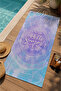 Pastel Purple Blue Batik Text Patterned 70X150 Beach Towel - Cotton Bath Towel - 3