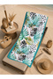 Turquoise Tropical Leaf and Zebra Patterned 70X150 Beach Towel - Cotton Bath Towel - 5