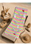 Pastel Striped Evil Eye Bead Patterned 70X150 Beach Towel - Digital Printed Bath Towel - 5
