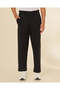 Men Black Pleated Interlock Lounge Bottom