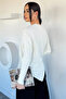 Cream Asymmetrical Cut Knitwear Sweater - 4