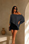 Women's One-Shoulder Smoked Asymmetrical Draped Blouse - 5