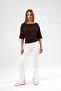 Stone Detailed Lycra Wide Collar Stylish Bodysuit - 4