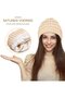 Women's winter hat dark grey 22x22cm knit ski satin lined. - 2