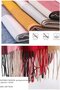 Women's plaid scarf 70x200cm thick tassel faux cashmere. - 3