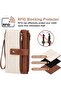 Women's large wallet brown/white RFID vintage PU zipper. - 2