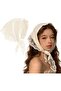 Women's white triangular headband retro summer accessory.