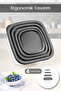Set of 16 Square Storage Containers - Freezer and Microwave Compatible Food Storage Container Anthracite - 4