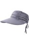 Women's wide-brim sun hat navy adjustable UV beach/golf.