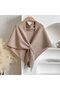 Women's knit scarf black wool/cashmere solid versatile. - 4
