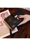 Women's apricot leather horizontal zipper mid-length leaf wallet.