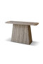 Modern Console Table with Faux Marble Top and Metal Design – Light Gray - 7
