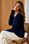 Collar Detailed Sweater N510 Navy Blue - 4