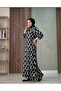Patterned Daily Hijab Dress with Buttons and Pockets - 4