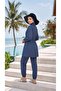 Atlas Elastic Waist Hijab Swimsuit Set of 4 with Bag and Bonnet Indigo - 3