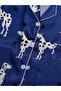 Blue Graphic Print Shirt and Shorts Pajama Set - 3