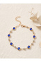 Gold Tone Gemstone Embellished Link Bracelet - 3