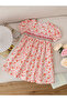 Girls Floral Print Smocked A-Line Dress