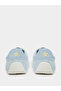 Light Blue Suede-Look Textile Sneakers - 4