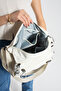 Multi-Pocket Women's Messenger Bag - Fabric Crossbody Bag - 4
