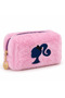 Plush Pen Holder and Makeup Bag Zippered Multi-Purpose Organizer Bag Pink - 4
