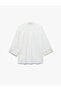Regular Fit Spread Collar Three Quarter Sleeve Buttoned Satin Shirt - 2