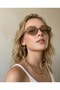 Lille Beige Color Vintage Soft Glass Oval Ellipse Trend Model Sunglasses Trend New Color - 3