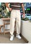 Single Pleated Belt Detailed Cotton Trousers - 4