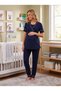 New Season Navy Blue Polka Dot Design Short Sleeve Maternity Pajama Set with Easy Breastfeeding Feature