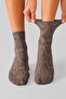 Women's Gray Snakeskin Patterned Thin Transparent Socks - 4