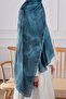 Antique Floral Patterned Soft Shawl Emerald Green - 4