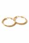 Gold Color 28 mm Steel Flat Classic Hoop Earrings - Minimalist Clip-On Hoop Earrings - 2