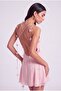 Floral Strap Chiffon Mini Melanie Dress Pink