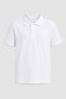 Girls & Boys Unisex White 100% Cotton Polo Collar Short Sleeve 2-Piece T-Shirt - 2