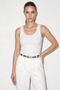 Women's Stone Detailed Ribbed Cotton White Blouse - 2