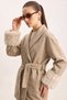 Women's Fur Detailed Belted Cashmere Mink Coat - 4
