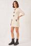 Women's Bow Detailed Knitwear Ecru Dress - 2