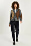 Women's Bakalava Patterned Anthracite Cardigan with Buttons - 3