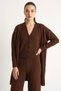 Women's High Waist Trousers Vest Cardigan Triple Knitwear Bitter Coffee Set - 8