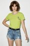 Women's Handcrafted Summer Embroidery Detailed Premium Design Cotton T-Shirt Pistachio Green - 4