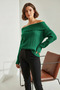 Women's Degaje Collar Green Sweater - 2