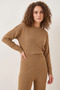 Women's Long Sleeve Camel Top and Bottom Set - 2