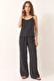 Women's Strappy Woven Black Top and Bottom Set - 5
