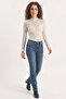 Women's Long Sleeve Half Turtleneck Transparent Tulle Lace Bodysuit White - 3