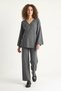 Women's Double-Breasted Knitwear High-Waist Anthracite Trousers Set - 3