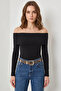 Women's Madonna Collar Black Blouse